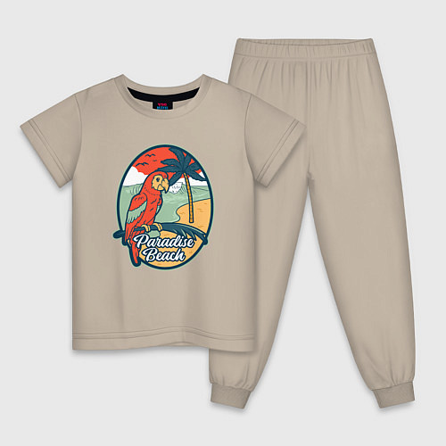 Детская пижама Райский пляж / Миндальный – фото 1