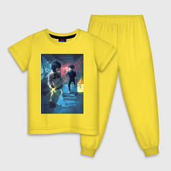 Пижама хлопковая детская Дандадан: Момо Аясэ, цвет: желтый