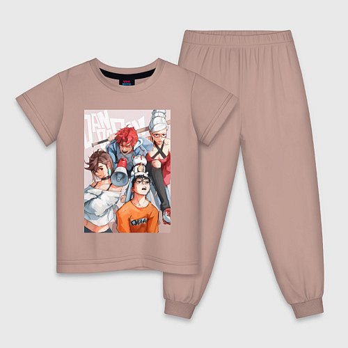 Детская пижама Дандадан: Кэн Такакура / Пыльно-розовый – фото 1