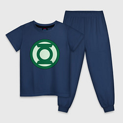 Пижама хлопковая детская Green lantern logo, цвет: тёмно-синий