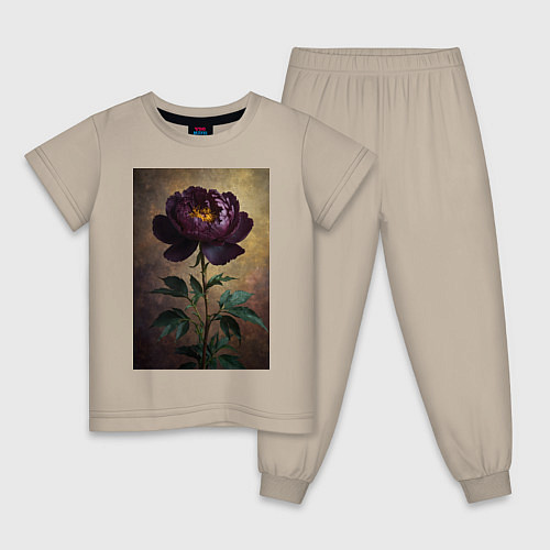 Детская пижама Пион искусство / Миндальный – фото 1