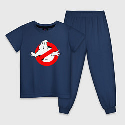 Пижама хлопковая детская Ghostbusters logo, цвет: тёмно-синий