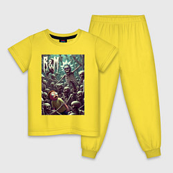 Пижама хлопковая детская Морти попал в ад - нейроарт, цвет: желтый