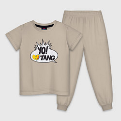 Пижама хлопковая детская Yo Wu-Tang, цвет: миндальный