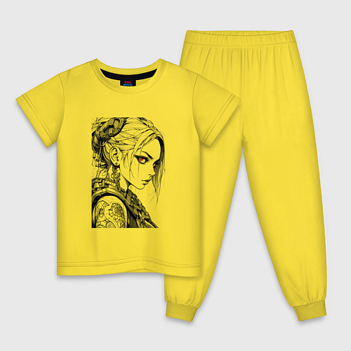 Детская пижама Девушка с алыми глазами / Желтый – фото 1