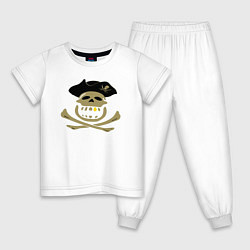 Пижама хлопковая детская Веселый пират, цвет: белый