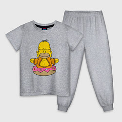 Пижама хлопковая детская Homer yoga, цвет: меланж