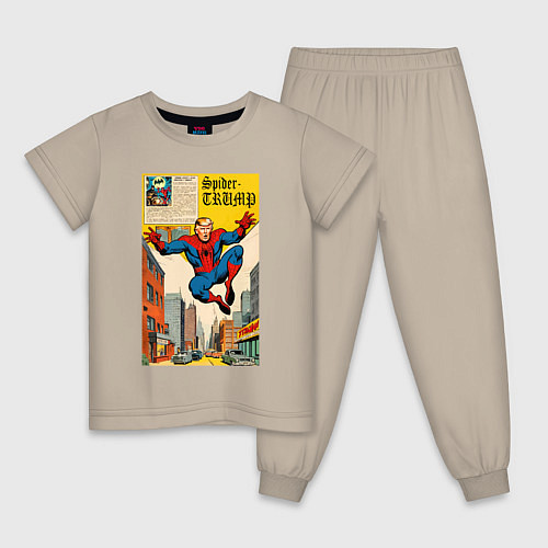 Детская пижама Spider-Trump superhero / Миндальный – фото 1