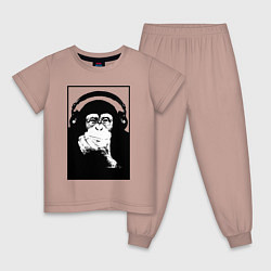 Детская пижама Monkey in the headphones