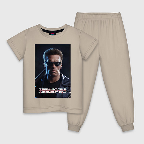 Детская пижама Арнольд - терминатор / Миндальный – фото 1