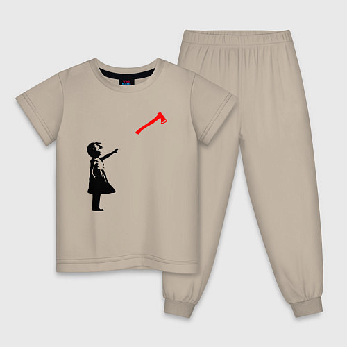 Детская пижама Девочка и топор / Миндальный – фото 1