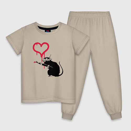 Детская пижама Rat heart / Миндальный – фото 1