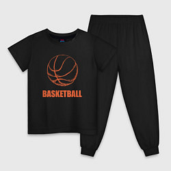 Пижама хлопковая детская Ball basket, цвет: черный