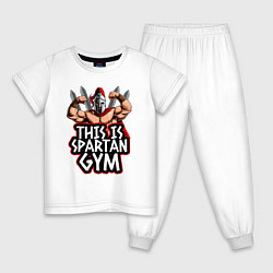 Пижама хлопковая детская Spartan gym, цвет: белый
