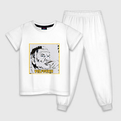 Пижама хлопковая детская Volfovich Art Black coin, цвет: белый