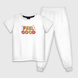 Детская пижама Feel Good надпись в стиле мемфис