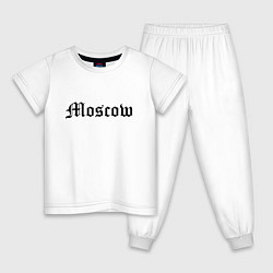 Пижама хлопковая детская Moscow - Russia, цвет: белый