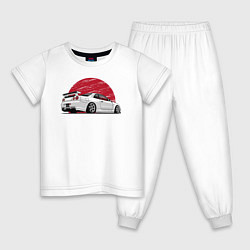 Пижама хлопковая детская Nissan Skyline art, цвет: белый