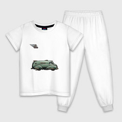 Пижама хлопковая детская Летающий грузовик Bread ретрофутуризм, цвет: белый