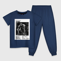 Пижама хлопковая детская Джон Джонс постер, цвет: тёмно-синий