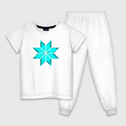 Пижама хлопковая детская Славянский мистический символ алатырь, цвет: белый