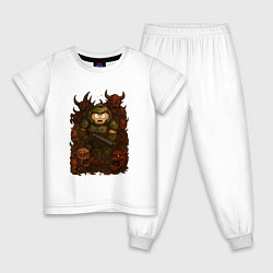 Пижама хлопковая детская Эрик Картман во вселенной Doom, цвет: белый
