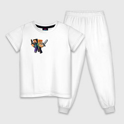 Пижама хлопковая детская Mine, цвет: белый