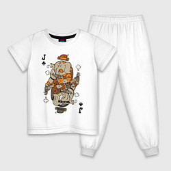 Пижама хлопковая детская Слон джокер, цвет: белый