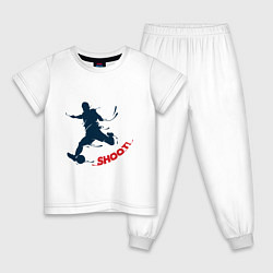 Пижама хлопковая детская Футболист, цвет: белый