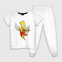 Пижама хлопковая детская Bart Simpson Cupid, цвет: белый