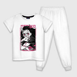 Пижама хлопковая детская Клинок, рассекающий демонов, Незуко, цвет: белый