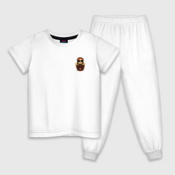 Пижама хлопковая детская Slavyanka, цвет: белый