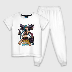 Пижама хлопковая детская Джинкс League of Legends, цвет: белый