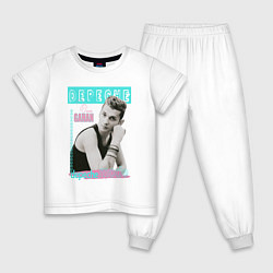 Пижама хлопковая детская Depeche Mode Dave Gahan - 80s style, цвет: белый