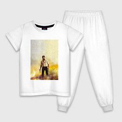 Пижама хлопковая детская Logan, цвет: белый