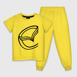 Пижама хлопковая детская Мазда значок, цвет: желтый