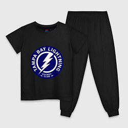 Пижама хлопковая детская HC Tampa Bay Lightning, цвет: черный
