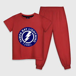Пижама хлопковая детская HC Tampa Bay Lightning, цвет: красный