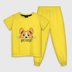 Пижама хлопковая детская Got Corgi, цвет: желтый