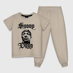 Пижама хлопковая детская Snoop Dogg Face, цвет: миндальный