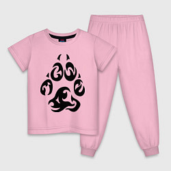 Пижама хлопковая детская Волчий след, цвет: светло-розовый