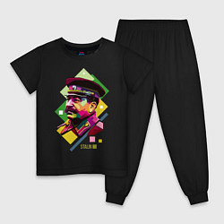 Пижама хлопковая детская Stalin Art, цвет: черный