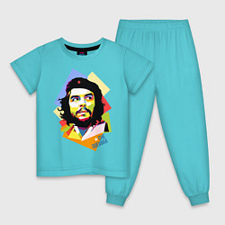 Пижама хлопковая детская Che Guevara Art, цвет: бирюзовый