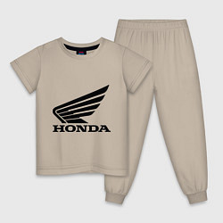 Пижама хлопковая детская Honda Motor, цвет: миндальный