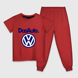 Пижама хлопковая детская Volkswagen Das Auto, цвет: красный