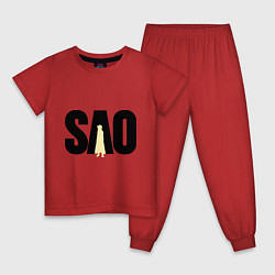 Пижама хлопковая детская SAO, цвет: красный