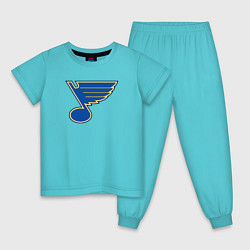 Пижама хлопковая детская St Louis Blues, цвет: бирюзовый