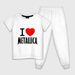 Пижама хлопковая детская I love Metallica, цвет: белый