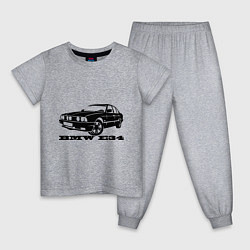 Пижама хлопковая детская BMW e34 5 series, цвет: меланж