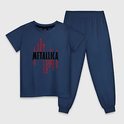 Пижама хлопковая детская Metallica History, цвет: тёмно-синий